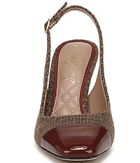 Sam Edelman Essa Plaid Patent Cap Toe Slingback Dress Pumps