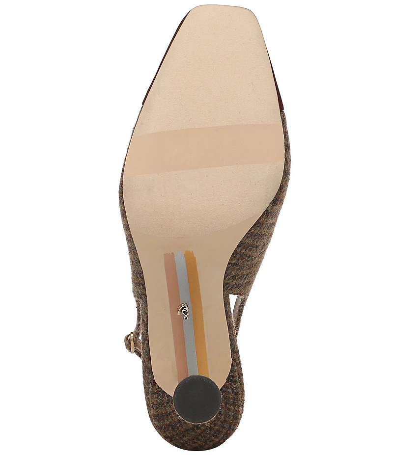 Sam Edelman Essa Plaid Patent Cap Toe Slingback Dress Pumps