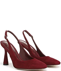 Sam Edelman Essa Suede Square Toe Slingback Dress Pumps
