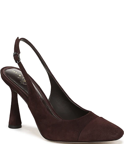 Sam Edelman Essa Suede Square Toe Slingback Dress Pumps