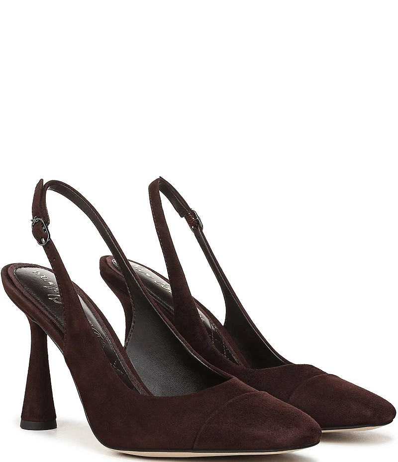 Sam Edelman Essa Suede Square Toe Slingback Dress Pumps