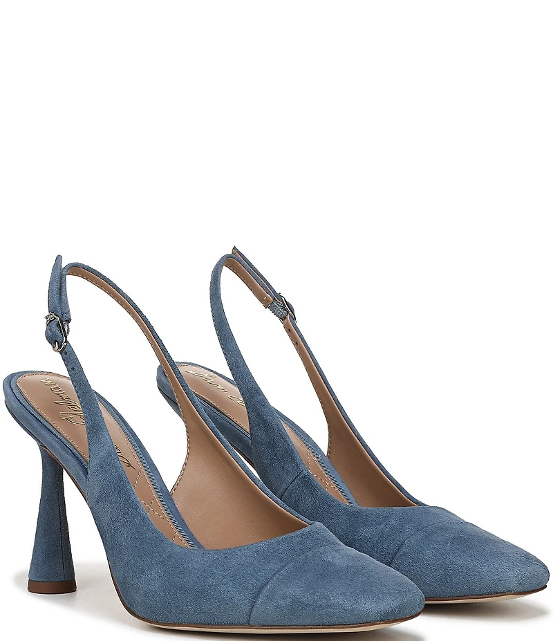 Sam Edelman Essa Suede Square Toe Slingback Dress Pumps