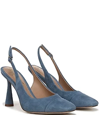 Sam Edelman Essa Suede Square Toe Slingback Dress Pumps