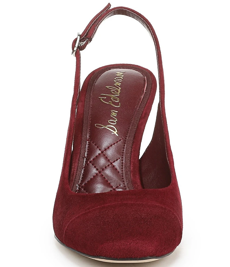 Sam Edelman Essa Suede Square Toe Slingback Dress Pumps