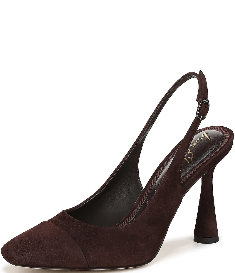 Sam Edelman Essa Suede Square Toe Slingback Dress Pumps