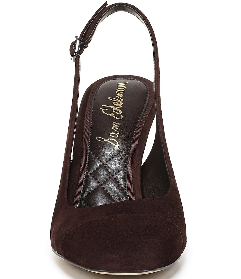 Sam Edelman Essa Suede Square Toe Slingback Dress Pumps