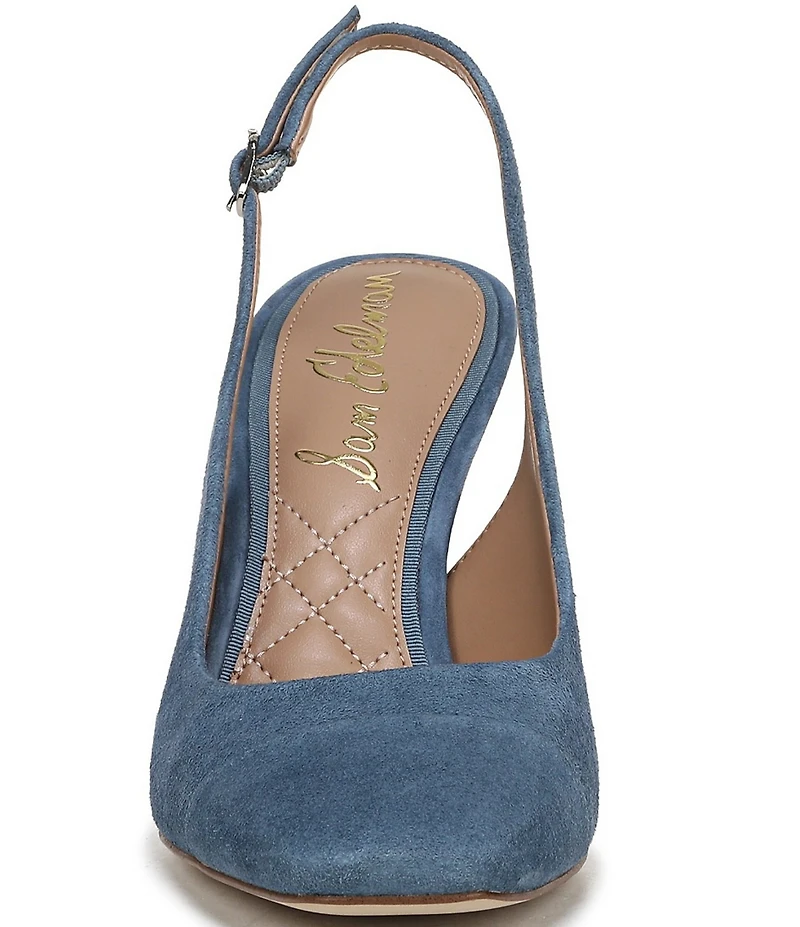 Sam Edelman Essa Suede Square Toe Slingback Dress Pumps