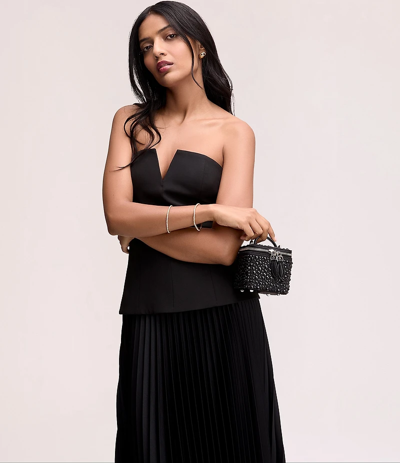 Sam Edelman Estelle Satin Rhinestone Vanity Case Bag