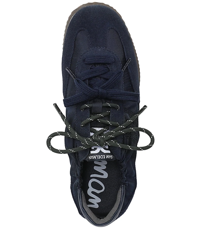 Sam Edelman Evara Nylon and Suede Logo Lace Up Sneakers