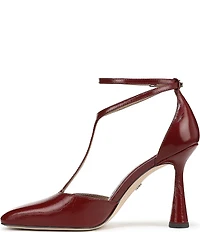 Sam Edelman Everett Leather T-Strap Cone Heel Square Toe Pumps