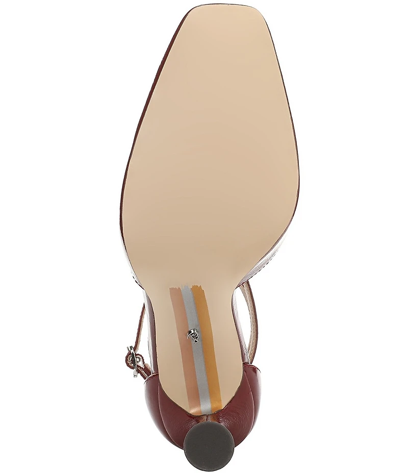 Sam Edelman Everett Leather T-Strap Cone Heel Square Toe Pumps