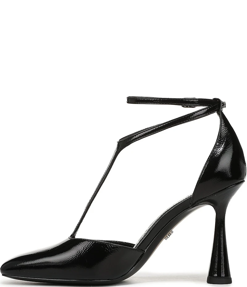 Sam Edelman Everett Leather T-Strap Cone Heel Square Toe Pumps