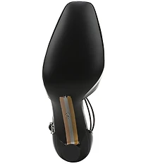 Sam Edelman Everett Leather T-Strap Cone Heel Square Toe Pumps