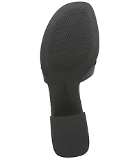 Sam Edelman Farrin Leather and Raffia Double E Logo Slide Sandals