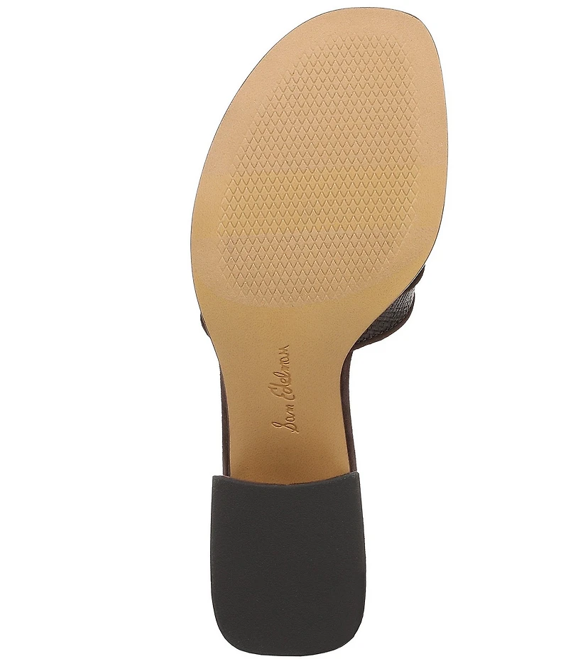 Sam Edelman Farrin Raffia and Suede Double E Logo Slide Sandals