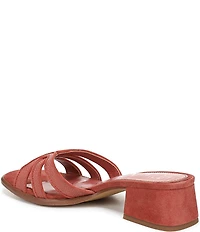 Sam Edelman Farrin Raffia and Suede Double E Logo Slide Sandals