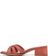 Sam Edelman Farrin Raffia and Suede Double E Logo Slide Sandals