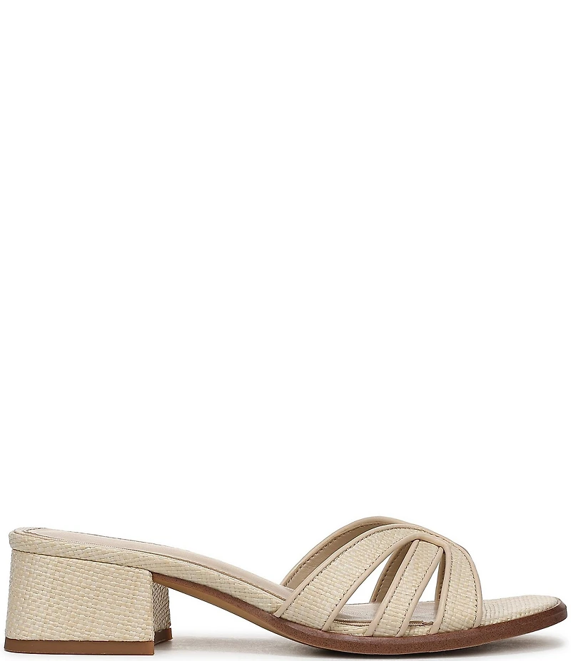 Sam Edelman Farrin Raffia Double E Logo Slide Sandals