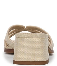 Sam Edelman Farrin Raffia Double E Logo Slide Sandals