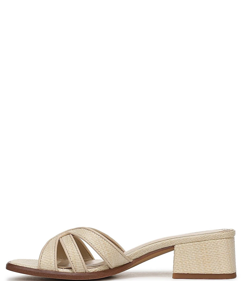 Sam Edelman Farrin Raffia Double E Logo Slide Sandals