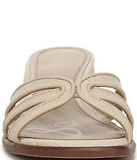 Sam Edelman Farrin Raffia Double E Logo Slide Sandals