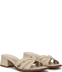 Sam Edelman Farrin Raffia Double E Logo Slide Sandals