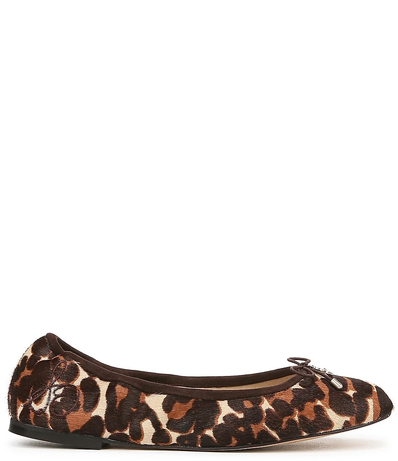 Sam Edelman Felicia Leopard Print Calf Hair Bow Ballet Flats