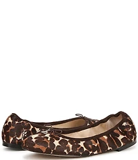 Sam Edelman Felicia Leopard Print Calf Hair Bow Ballet Flats