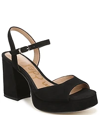 Sam Edelman Fleur Suede Ankle Strap Platform Dress Sandals