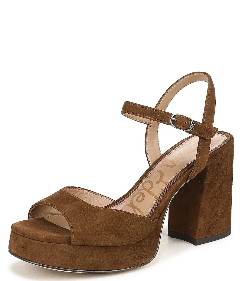 Sam Edelman Fleur Suede Ankle Strap Platform Dress Sandals