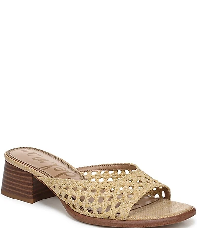Sam Edelman Fynn Woven Raffia Slide Sandals