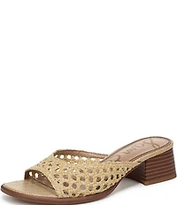 Sam Edelman Fynn Woven Raffia Slide Sandals