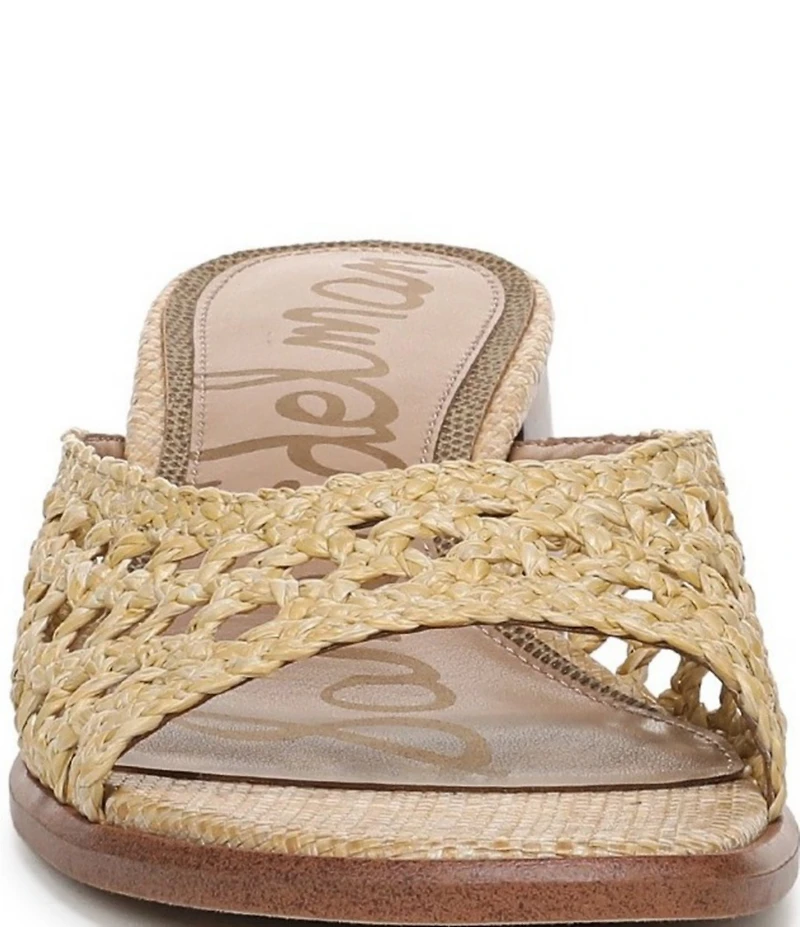 Sam Edelman Fynn Woven Raffia Slide Sandals