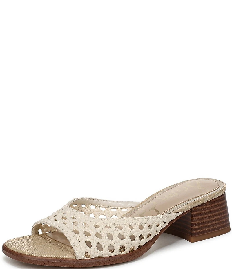 Sam Edelman Fynn Woven Raffia Slide Sandals