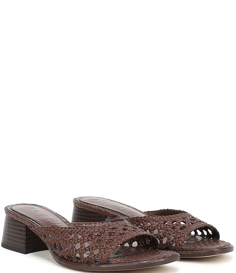 Sam Edelman Fynn Woven Raffia Slide Sandals