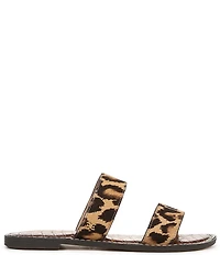 Sam Edelman Gala Leopard Print Calf Hair Double Banded Slide Sandals
