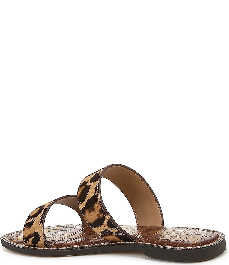 Sam Edelman Gala Leopard Print Calf Hair Double Banded Slide Sandals