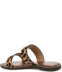 Sam Edelman Gala Leopard Print Calf Hair Double Banded Slide Sandals
