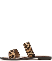 Sam Edelman Gala Leopard Print Calf Hair Double Banded Slide Sandals