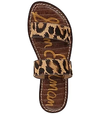Sam Edelman Gala Leopard Print Calf Hair Double Banded Slide Sandals