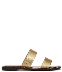 Sam Edelman Gala Metallic Snake Embossed Double Banded Slide Sandals