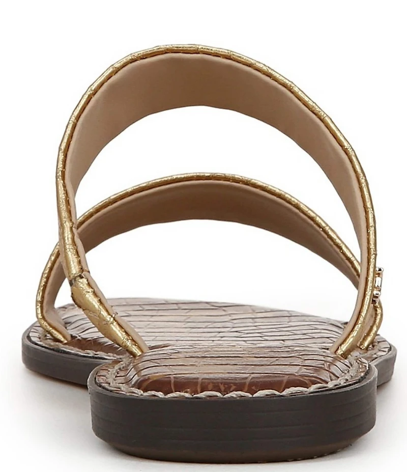 Sam Edelman Gala Metallic Snake Embossed Double Banded Slide Sandals