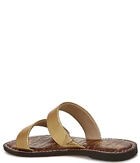 Sam Edelman Gala Metallic Snake Embossed Double Banded Slide Sandals