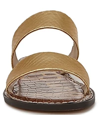Sam Edelman Gala Metallic Snake Embossed Double Banded Slide Sandals
