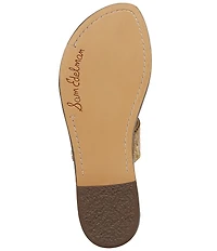 Sam Edelman Gala Metallic Snake Embossed Double Banded Slide Sandals