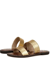 Sam Edelman Gala Metallic Snake Embossed Double Banded Slide Sandals