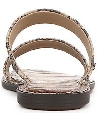 Sam Edelman Gala Snake Print Leather Double Banded Slide Sandals