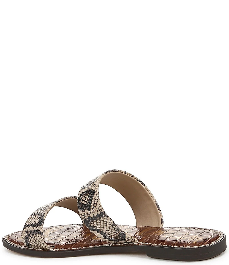 Sam Edelman Gala Snake Print Leather Double Banded Slide Sandals