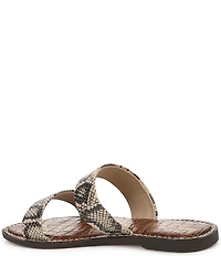 Sam Edelman Gala Snake Print Leather Double Banded Slide Sandals