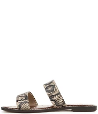 Sam Edelman Gala Snake Print Leather Double Banded Slide Sandals